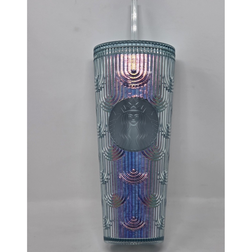 NEW‎ Starbucks Spring 2022 Iridescent Mermaid Scale Tumbler Cup Venti 24 oz